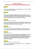 PMHNP Certification&NewLine;UPDATED ACTUAL Exam Questions and CORRECT Answers