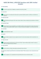 NURS 300 FINAL &vert; UPDATED Questions with 100&percnt; Verified&NewLine;Answers