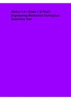 Statics 1&ndash;4 &plus; Exam 1 & Final &ndash; Engineering Mechanics Conceptual Questions Test