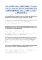 246 Hesi Health Assessment Exam V1