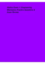  Statics Exam 1 &ndash; Engineering Mechanics Practice Questions & Exam Review
