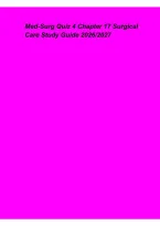 Med-Surg Quiz 4 Chapter 17 Surgical Care Study Guide 2026&sol;2027