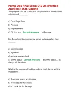 Pump Ops Final Exam Q & As &lpar;Verified Answers&rpar; 2026 Update&period;