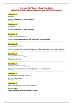 Portage A&P Exam 1 Prep Test Bank&NewLine;UPDATED ACTUAL Exam Questions and CORRECT Answers&NewLine;