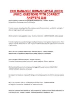 C202 Managing Human Capital &lpar;Uxc2&rpar; &lpar;Puxc&rpar; Questions With Correct Answers 2026