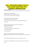 C202 - Managing Human Capital Final Exam Questions With Correct Answers 2026