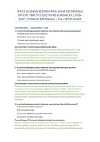 Intuit Academy Bookkeeping Exam 200 Original &NewLine;Official Practice Questions & Answers &vert; 2026&NewLine;2027 &vert; Detailed Rationales &vert; Full Study Guide 