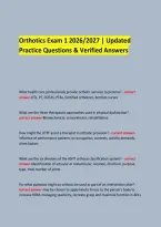  &NewLine;Orthotics Exam 1 2026&sol;2027 &vert; Updated Practice Questions & Verified Answers &NewLine; &NewLine;