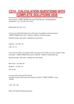 C214 - Calculation Questions With Complete Solutions 2026