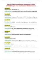 Primary Care Interprofessional Collaborative Practice&NewLine;UPDATED ACTUAL Exam Questions and CORRECT Answers