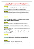 Primary Care Interprofessional Collaborative Practice&NewLine;UPDATED ACTUAL Exam Questions and CORRECT Answers