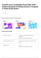 CrossFit Level 1 Certification Exam 2026&ndash;2027 &vert; Practice Questions & Verified Answers &vert; Complete L1 Trainer Exam Review