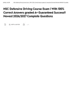 NSC Defensive Driving Course Exam &vert; With 100&percnt; Correct Answers graded A&plus; Guaranteed Success&excl;&excl; Newest 2026&sol;2027 Complete Questions&NewLine;