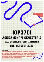 IOP3701 Assignment 4 Semester 2 MEMO &vert; Due October 2026