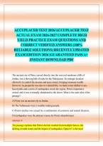 Accuplacer Test 2026&sol;Accuplacer Test Actual Exam 2026-2027 Complete High Yield Practice Exam Questions And Correct Verified Answers &lpar;100&percnt; Reliable Solutions&rpar; Recently Updated Exam Edition 2026 &vert;Guaranteed Pass A&plus; &vert;Instant Download Pdf