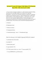 ATLS 10th Updated 20262027 75 Verified MCQs with 100 Correct Answers Advanced Trauma Life Support Graded A QUESTIONS AND ANSWERS RATED A LATEST UPDATE