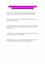 for Anatomy and Physiology The Unity of Form and Function 10th All Chapters Updated 2026 QUESTIONS AND ANSWERS RATED A LATEST UPDATE 2026