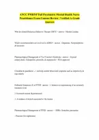 ANCC PMHNP Actual Exam 20262027 Full Questions and Correct Answers Already Passed Psychiatric Mental Health Nurse Practitioner Exam with correct Answe