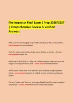 &NewLine;Fire Inspector Final Exam 1 Prep 2026&sol;2027 &NewLine;&vert; Comprehensive Review & Verified Answers &NewLine; &NewLine; &NewLine;