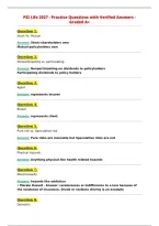 PSI Life 2027 - Practice Questions with Verified Answers -&NewLine;Graded A&plus;&NewLine;
