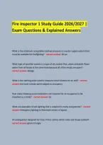 Fire Inspector 1 Study Guide 2026&sol;2027 &vert; Exam Questions & Explained Answers 