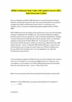 HRCI aPHR Certification Exam Questions with correct Answers Updated 2026