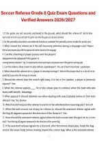 Soccer Referee Grade 8 2026&sol;2027 &ndash; Quiz Exam Questions and Verified Answers