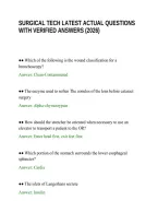 Surgical Tech Latest Actual Questions With Verified Answers &lpar;2026&rpar;&period;Pdf&NewLine;&NewLine;