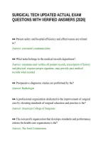 Surgical Tech Updated Actual Exam Questions With Verified Answers &lpar;2026&rpar;&period;Pdf&NewLine;&NewLine;