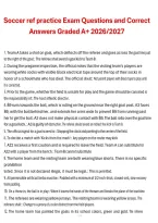 Soccer Referee Practice Exam 2026&sol;2027 &ndash; Questions and Correct Answers Graded A&plus;