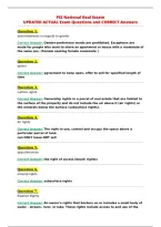 PSI National Real Estate&NewLine;UPDATED ACTUAL Exam Questions and CORRECT Answers