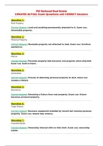 PSI National Real Estate&NewLine;UPDATED ACTUAL Exam Questions and CORRECT Answers