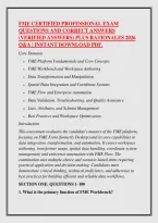 Fme Certified Professional Exam &NewLine;Questions And Correct Answers &NewLine;&lpar;Verified Answers&rpar; Plus Rationales 2026 &NewLine;Q&A &vert; Instant Download Pdf&period;