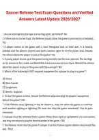 Soccer Referee Test Exam 2026&sol;2027 &ndash; Latest Updated Questions and Verified Answers