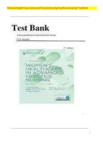 Test Bank For Women&rsquo;s Health Care in Advanced Practice Nursing&comma; 3rd Edition by Alexander &vert; All Chapters &vert; Questions & 100&percnt; Verified Answers &vert; Graded A&plus; &vert; Latest