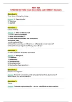 PSYC 101&NewLine;UPDATED ACTUAL Exam Questions and CORRECT Answers&NewLine;