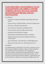 Nasm Stretching And Flexibility Coach &NewLine;Exam Questions And Correct Answers &NewLine;&lpar;Verified And Well Detailed Answers&rpar; &NewLine;Plus Rationales 2026 Q&A &vert; Instant &NewLine;Download Pdf&period; 