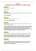 PSYC 101&NewLine;UPDATED ACTUAL Exam Questions and CORRECT Answers&NewLine;