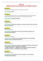 PSYC 101&NewLine;UPDATED ACTUAL Exam Questions and CORRECT Answers