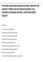 Top Driver Illinois Final Exam Actual Exam&ndash; Questions And&NewLine;Answers &vert; Verified And Well Detailed Answers &vert; Plus&NewLine;Rationales &vert; Download And Pass &vert; Latest Exam Update&NewLine;2026&sol;2027