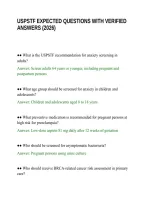 Uspstf Expected Questions With Verified Answers &lpar;2026&rpar;&period;Pdf&NewLine;&NewLine;