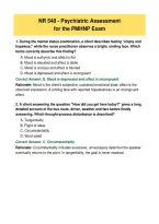 NR 548 &ndash; Psychiatric Assessment&colon; 120 Exam Questions and Answers