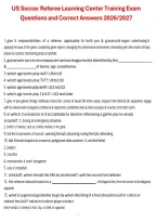 Package deal for Soccer Referee Test Exam 2026&sol;2027 &ndash; Latest Updated Questions and Verified Answers