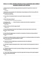 Psych 1111 Final Review Updated Actual Questions And Correct&NewLine;Answers Verified 2027 Edition&NewLine;