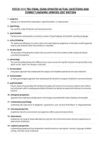 Psych 1111 Tru Final Exam Updated Actual Questions And&NewLine;Correct Answers Verified 2027 Edition&NewLine;