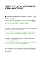 Uspstf Latest Actual Questions With Verified Answers &lpar;2026&rpar;&period;Pdf&NewLine;&NewLine;