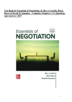 Test Bank for Essentials of Negotiation&comma; 8th Edition by Roy J&period; Lewicki&comma; Bruce Barry & David M&period; Saunders &vert; ISBN&colon; 9781266634932 &vert; Complete Chapters 1&ndash;12 &vert; Questions & Answers 2027