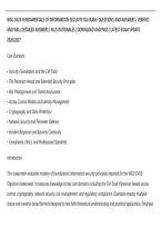 Wgu D430 Fundamentals Of Information Security Oa Exam&ndash; Questions And Answers &vert; Verified&NewLine;And Well Detailed Answers &vert; Plus Rationales &vert; Download And Pass &vert; Latest Exam Update&NewLine;2026&sol;2027