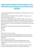Patient Safety & Quality Assurance &lpar;26&period;25&percnt; of the PTCB Exam&rpar; 2026&sol;2027 &ndash; Study Questions and Verified Answers