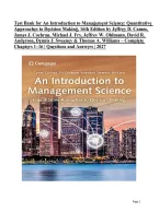 Test Bank for An Introduction to Management Science&colon; Quantitative Approaches to Decision Making&comma; 16th Edition by Jeffrey D&period; Camm&comma; James J&period; Cochran&comma; Michael J&period; Fry&comma; Jeffrey W&period; Ohlmann&comma; David R&period; Anderson&comma; Dennis J&period; Sweeney & Thomas A&period; Williams &vert; ISBN&colon; 97803